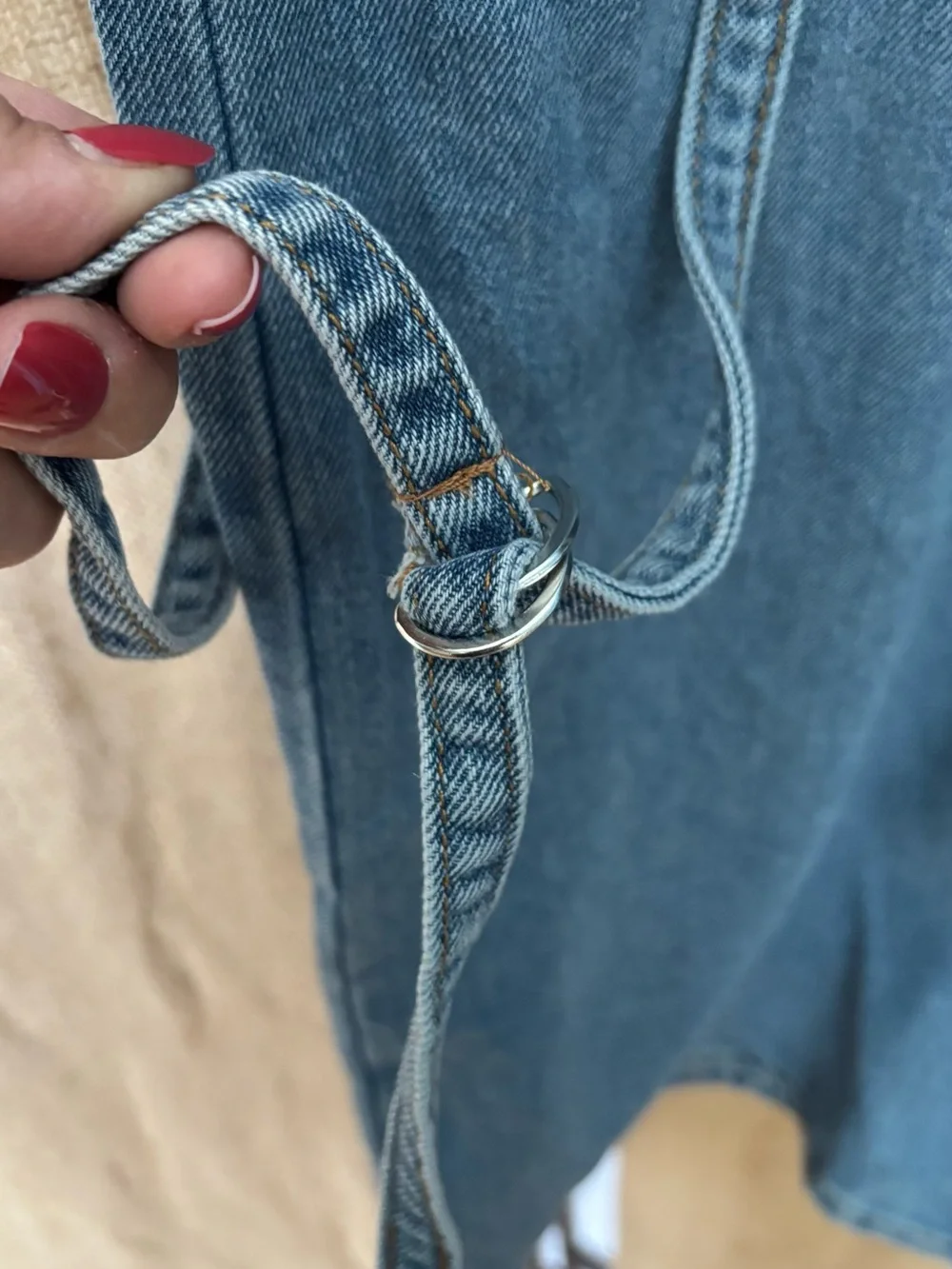 Light Wash Denim Wide Leg Cargo Pockets and Buckled Straps Skater Jeans